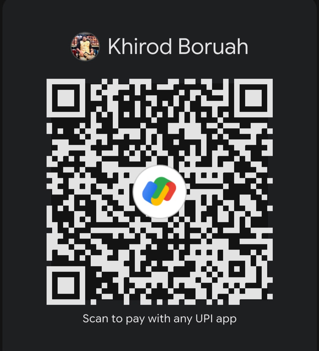 UPI QR code to pay the consultation fee to Khirod Boruah at khirodboruah@okhdfcbank